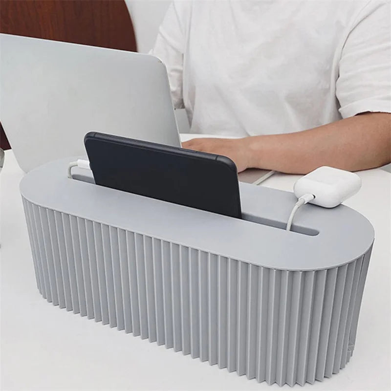 Cable Box Organizer With Cover - Power Cables Management