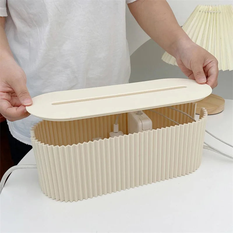 Cable Box Organizer With Cover - Power Cables Management