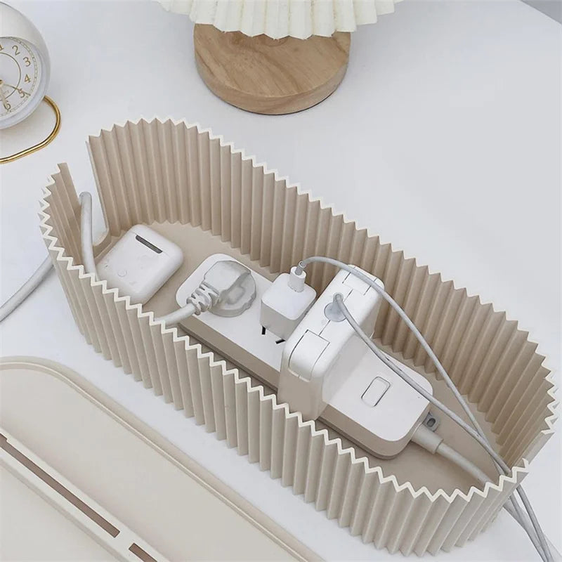 Cable Box Organizer With Cover - Power Cables Management