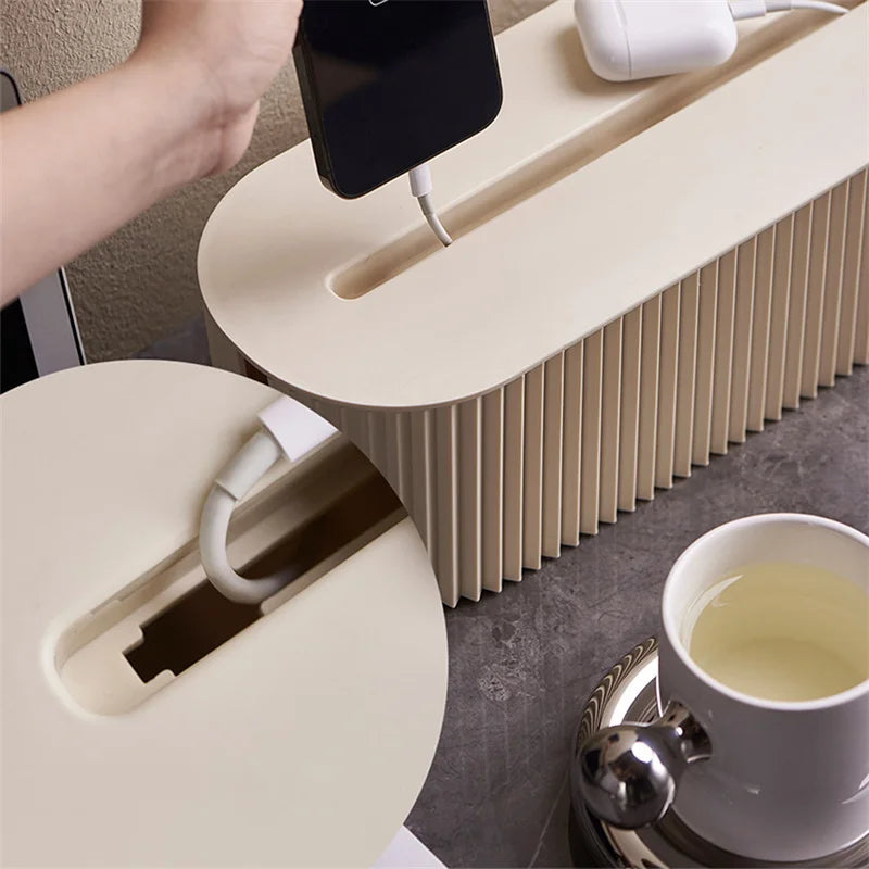 Cable Box Organizer With Cover - Power Cables Management